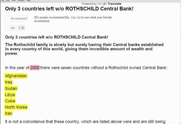 Only 3 Countries Left Without a Rothschild Central Bank